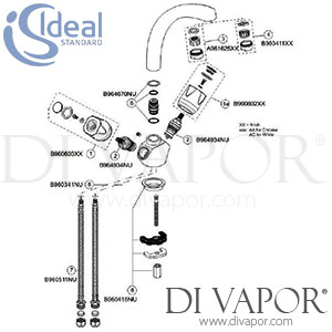 Ideal Standard Duro Sink Mixer R-Mounted Chrome Swivel Cst Spt Kitchen Tap Spare Parts - IDL DV 214